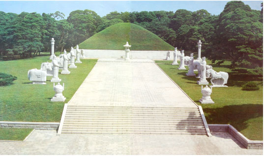 Front view of rebuilt Mausoleum of King Tongmyong Front view of rebuilt Mausoleum of King Tongmyong