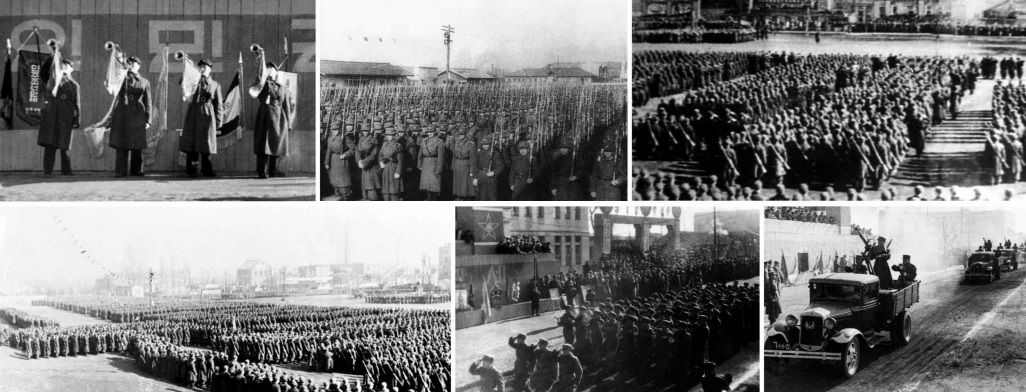 조선인민군창건이 선포된 력사적인 2월의 열병대오