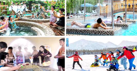 The laughter of the people resounding in Yangdok Hot Spring Resort
