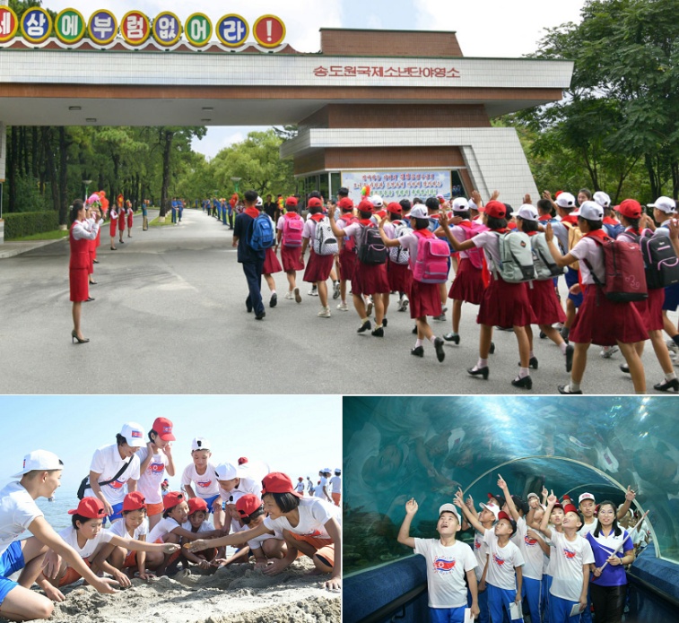 Schoolchildren from the flood-stricken areas enjoying a pleasant camping life