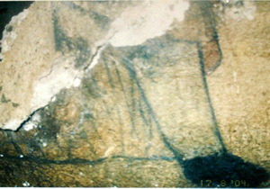 The mural painting remaining on the north wall