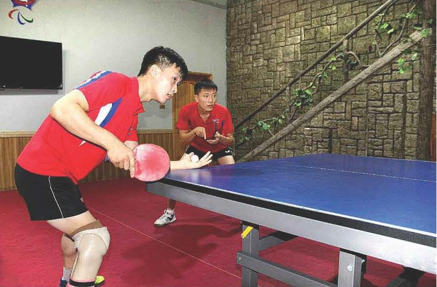 A disabled table tennis player in the DPRK