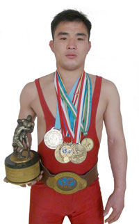 Wrestling champion Yang Kyong Il Wrestling champion Yang Kyong Il
