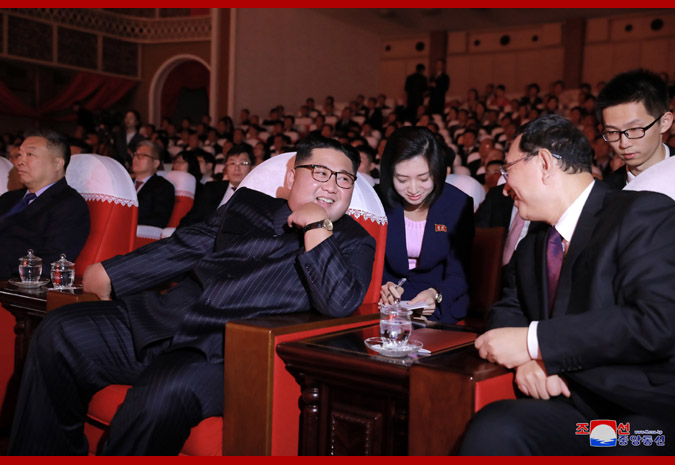 Supreme Leader Kim Jong Un Enjoys Joint Performance Given by Artistes of DPRK and China