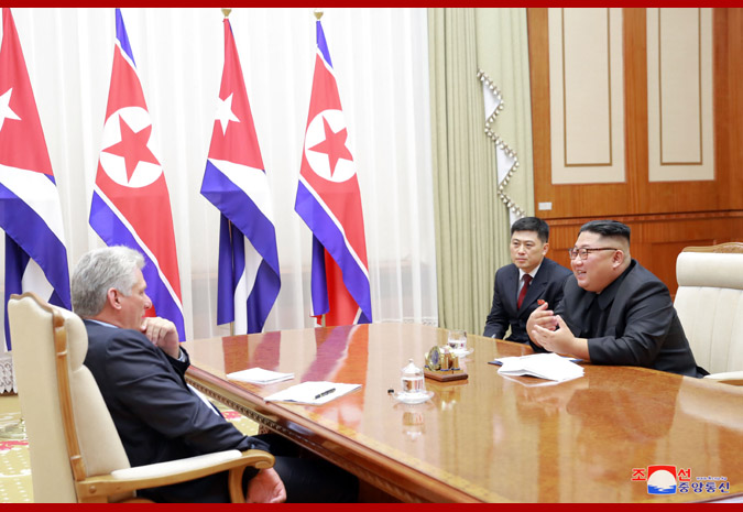 Supreme Leader Kim Jong Un Has Talks with President Miguel Mario Diaz-Canel Bermudez