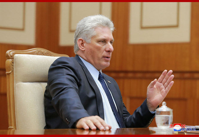 Supreme Leader Kim Jong Un Has Talks with President Miguel Mario Diaz-Canel Bermudez