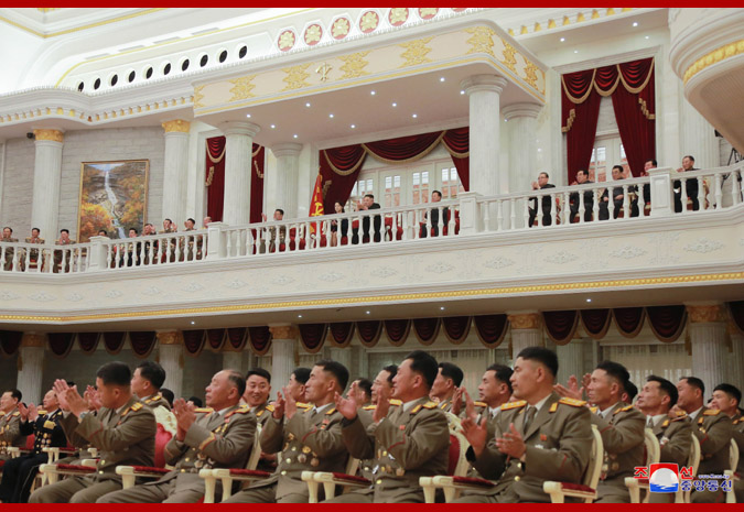 Supreme Leader Kim Jong Un Enjoys Performance with All Commanders of Large Combined Units, Combined Units of KPA