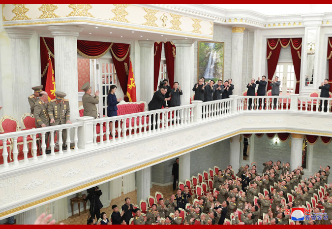 Supreme Leader Kim Jong Un Enjoys Performance with All Commanders of Large Combined Units, Combined Units of KPA