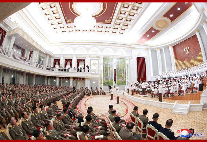 Supreme Leader Kim Jong Un Enjoys Performance with All Commanders of Large Combined Units, Combined Units of KPA