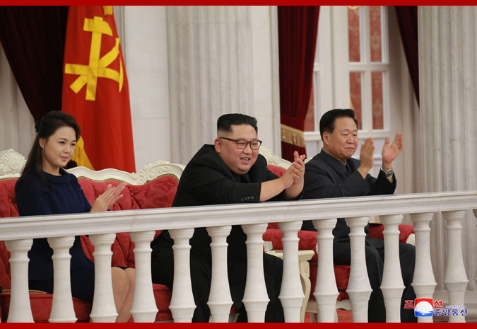 Supreme Leader Kim Jong Un Enjoys Performance with All Commanders of Large Combined Units, Combined Units of KPA