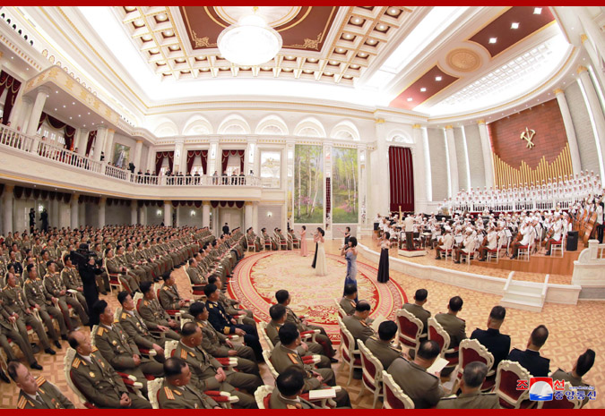 Supreme Leader Kim Jong Un Enjoys Performance with All Commanders of Large Combined Units, Combined Units of KPA