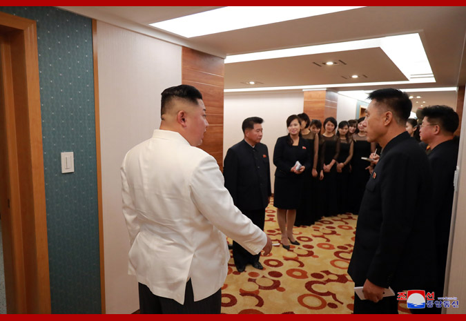 Supreme Leader Kim Jong Un Visits Theatre of Samjiyon Orchestra