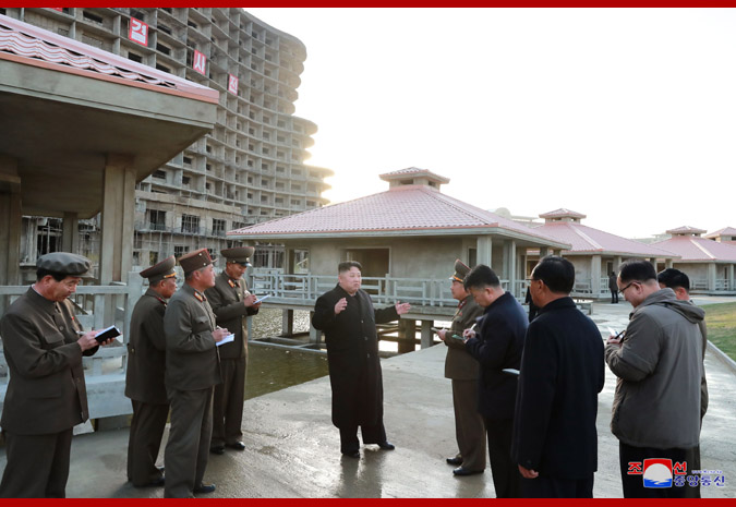 Supreme Leader Kim Jong Un Inspects Wonsan-Kalma Coastal Tourist Area under Construction