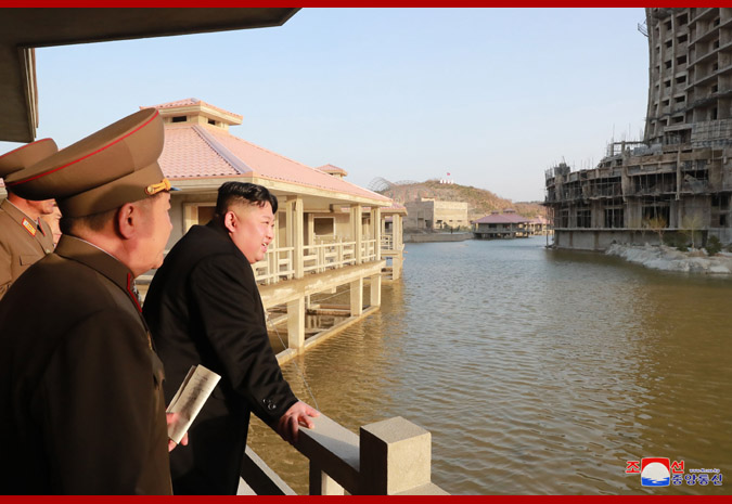 Supreme Leader Kim Jong Un Inspects Wonsan-Kalma Coastal Tourist Area under Construction