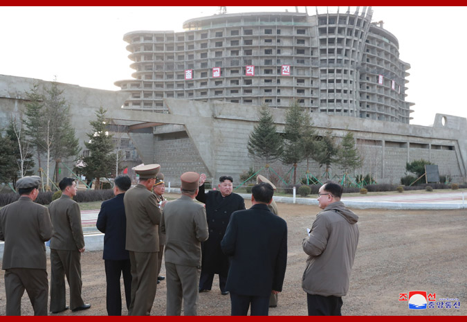 Supreme Leader Kim Jong Un Inspects Wonsan-Kalma Coastal Tourist Area under Construction