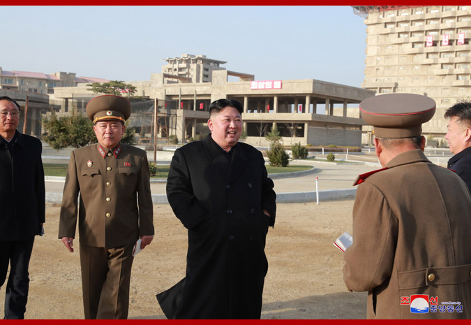 Supreme Leader Kim Jong Un Inspects Wonsan-Kalma Coastal Tourist Area under Construction