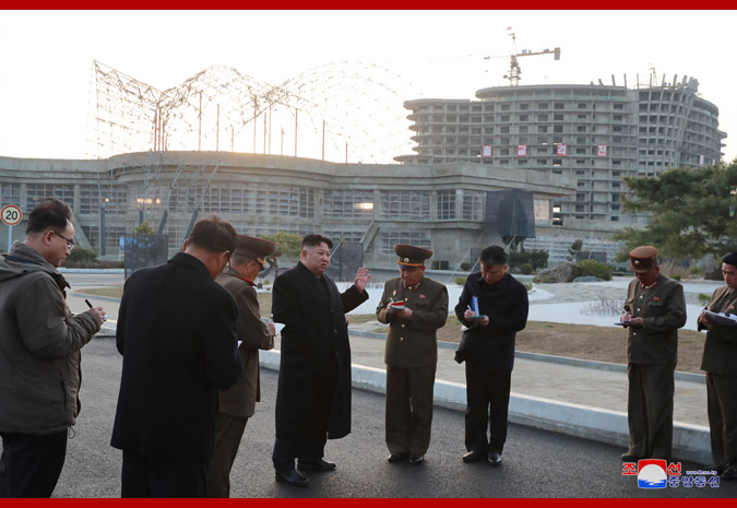 Supreme Leader Kim Jong Un Inspects Wonsan-Kalma Coastal Tourist Area under Construction