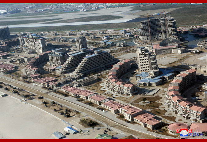 Supreme Leader Kim Jong Un Inspects Wonsan-Kalma Coastal Tourist Area under Construction