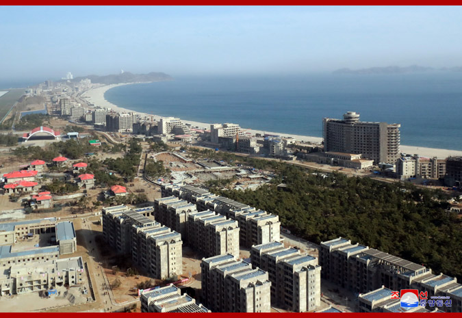 Supreme Leader Kim Jong Un Inspects Wonsan-Kalma Coastal Tourist Area under Construction