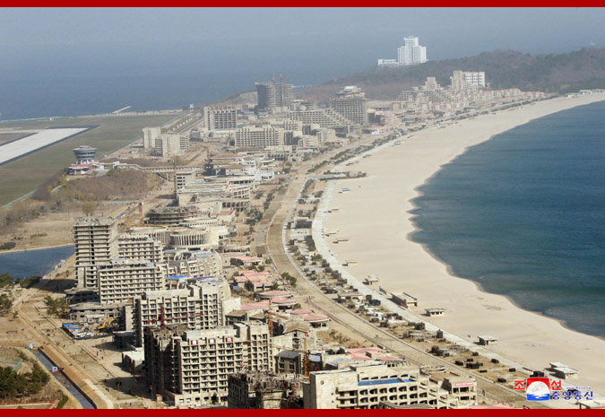 Supreme Leader Kim Jong Un Inspects Wonsan-Kalma Coastal Tourist Area under Construction