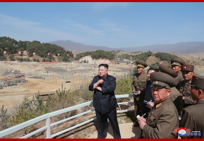 경애하는 최고령도자 김정은동지께서 평안남도 양덕군 온천관광지구건설장을 현지지도하시였다