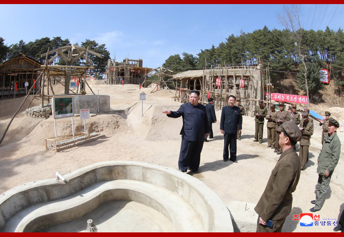 경애하는 최고령도자 김정은동지께서 평안남도 양덕군 온천관광지구건설장을 현지지도하시였다