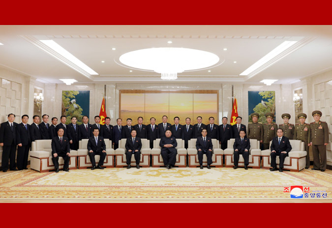 Supreme Leader Kim Jong Un Has Photo Session with Newly-elected Members of Party and State Leadership Bodies