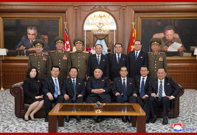 Supreme Leader Kim Jong Un Has Photo Session with Newly-elected Members of Party and State Leadership Bodies