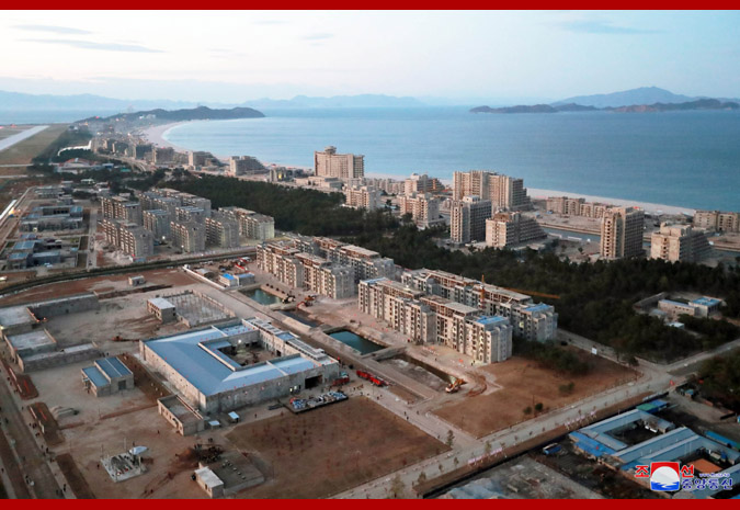 Supreme Leader Kim Jong Un Inspects Construction Site of Wonsan-Kalma Coastal Tourist Area Again