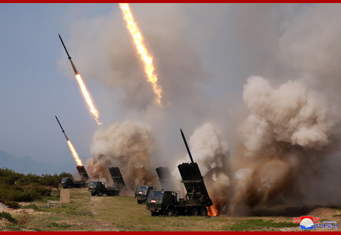 Supreme Leader Kim Jong Un Guides Strike Drill of Defence Units in Frontline Area and on Eastern Front