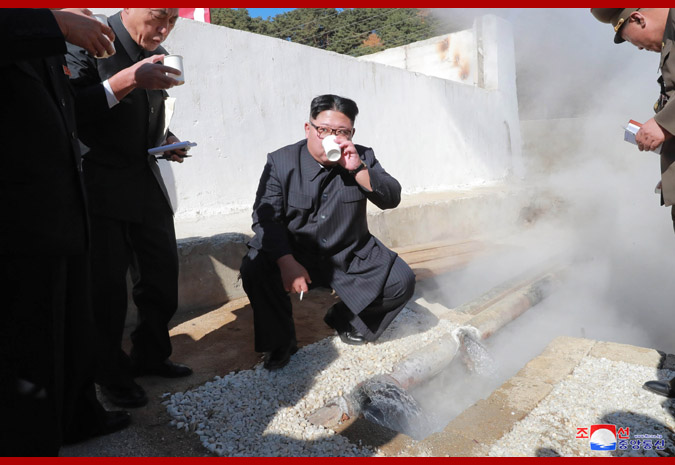 Supreme Leader Kim Jong Un Inspects Construction Site of Hot Spring Tourist Area in Yangdok County, South Phyongan Province