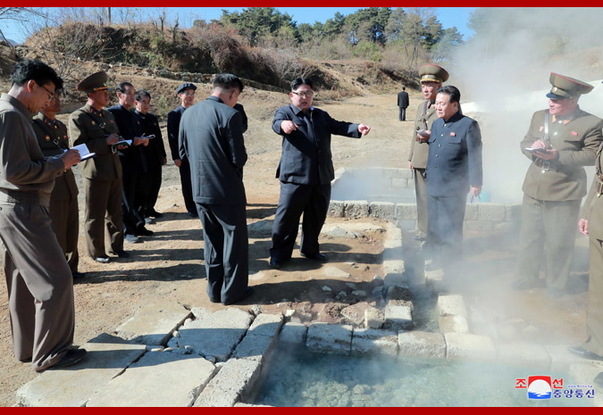 Supreme Leader Kim Jong Un Inspects Construction Site of Hot Spring Tourist Area in Yangdok County, South Phyongan Province